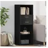 Image de Buffet haut noir 45x42,5x124 cm bois d'ingénierie, buffet, placard, armoire latérale, armoire, armoire de rangement, 846167