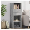 Image de Buffet haut gris béton 45x42,5x124 cm bois d'ingénierie, buffet, placard, armoire latérale, armoire, armoire de 846169