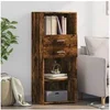 Image de Buffet haut chêne fumé 50x42,5x124 cm bois d ingénierie