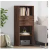 Image de Buffet haut chêne marron 50x42,5x124 cm bois d ingénierie