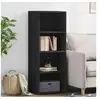Image de Buffet haut noir 45x41x124 cm bois d'ingénierie 846391