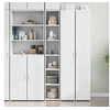 Image de Buffet haut blanc 30x41x185 cm bois d'ingénierie, buffet, placard, armoire latérale, armoire, armoire de rangement, 846411