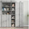 Image de Buffet haut gris béton 30x41x185 cm bois d'ingénierie, buffet, placard, armoire latérale, armoire, armoire de 846414
