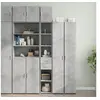 Image de Armoire de rangement mince gris béton 30x42,5x225 cm, armoire de rangement de salle de bain, unité de rangement de 3281269