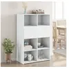 Image de Buffet haut blanc 80x42,5x124 cm bois d'ingénierie, buffet, armoire de rangement, panneau latéral, armoire, armoire 3281385