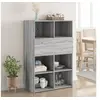 Image de Buffet haut sonoma gris 80x42,5x124 cm bois d ingénierie