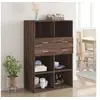 Image de Buffet haut chêne marron 80x42,5x124 cm bois d'ingénierie, buffet, armoire de rangement, panneau latéral, armoire, 3281391