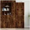 Image de Buffet haut chêne fumé 30x42,5x185 cm bois d'ingénierie, buffet, armoire de rangement, panneau latéral, armoire, 3281396