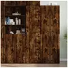 Image de Buffet haut chêne fumé 45x42,5x185 cm bois d'ingénierie, buffet, armoire de rangement, panneau latéral, armoire, 3281410