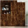 Image de Buffet haut chêne fumé 50x42,5x185 cm bois d'ingénierie, buffet, armoire de rangement, panneau latéral, armoire, 3281417