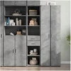 Image de Buffet haut gris béton 40x42,5x185 cm bois d'ingénierie, buffet, placard, armoire latérale, armoire, armoire de 3281444