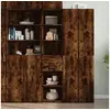 Image de Buffet haut chêne fumé 40x42,5x185 cm bois d ingénierie