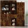 Image de Buffet haut chêne fumé 45x42,5x185 cm bois d ingénierie