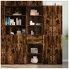 Image de Buffet haut chêne fumé 50x42,5x185 cm bois d ingénierie