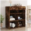 Image de Buffet chêne fumé 80x42,5x93 cm bois d ingénierie