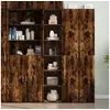 Image de Buffet haut chêne fumé 40x41x185 cm bois d ingénierie