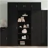 Image de Buffet haut noir 70x41x185 cm bois d'ingénierie, buffet, placard, armoire latérale, armoire, armoire de rangement, 3281688