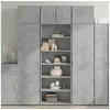 Image de Buffet haut gris béton 70x41x185 cm bois d'ingénierie, buffet, placard, armoire latérale, armoire, armoire de 3281690