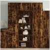 Image de Buffet haut chêne fumé 70x41x185 cm bois d ingénierie