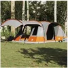Image de Tente de camping tunnel 5 personnes gris et orange imperméable