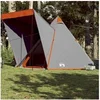 Image de Tente familiale tipi 6 personnes gris et orange imperméable