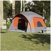 Image de Tente de cabine familiale 6 personnes gris orange imperméable