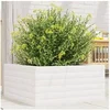 Image de Jardinière blanc 50x50x23 cm bois de pin massif