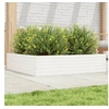 Image de Jardinière blanc 100x100x23 cm bois de pin massif, jardinière d'extérieur, bac à fleurs, boîte à plantes, jardinière 847209