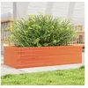 Image de Jardinière cire marron 90x40x23 cm bois de pin massif