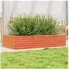Image de Jardinière cire marron 110x60x23 cm bois de pin massif
