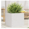 Image de Jardinière blanc 50x50x45,5 cm bois de pin massif, jardinière d'extérieur, bac à fleurs, boîte à plantes, jardinière 847244