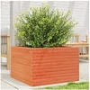 Image de Jardinière cire marron 70x70x45,5 cm bois de pin massif
