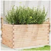 Image de Jardinière 90x60x45,5 cm bois de pin massif, jardinière d'extérieur, bac à fleurs, boîte à plantes, jardinière de 847278