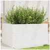 Image de Jardinière blanc 90x60x45,5 cm bois de pin massif, jardinière d'extérieur, bac à fleurs, boîte à plantes, jardinière 847279