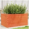 Image de Jardinière cire marron 90x60x45,5 cm bois de pin massif