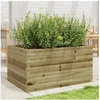Image de Jardinière 90x60x45,5 cm bois de pin imprégné, jardinière d'extérieur, bac à fleurs, boîte à plantes, jardinière de 847282