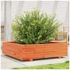Image de Jardinière cire marron 90x90x26,5 cm bois de pin massif