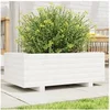 Image de Jardinière blanc 70x40x26,5 cm bois de pin massif