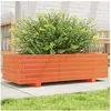 Image de Jardinière cire marron 90x40x26,5 cm bois de pin massif