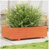 Image de Jardinière cire marron 90x60x26,5 cm bois de pin massif