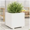Image de Jardinière blanc 60x60x49,5 cm bois de pin massif