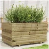 Image de Jardinière 90x60x49,5 cm bois de pin imprégné, jardinière d'extérieur, bac à fleurs, boîte à plantes, jardinière de 847387