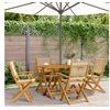 Image de 5-delige Tuinset polypropeen en massief hout beige3281699