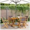Image de Ensemble à manger de jardin 5 pcs anthracite tissu bois massif, ensemble à manger d'extérieur, meuble de salle à 3281701