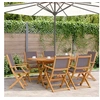 Image de Ensemble à manger de jardin 7 pcs anthracite tissu bois massif, ensemble à manger d'extérieur, meuble de salle à 3281713