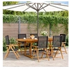 Image de Ensemble à manger de jardin 7 pcs noir rotin et bois massif, ensemble à manger d'extérieur, meuble de salle à manger 3281718