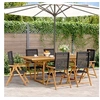 Image de Ensemble à manger de jardin 7 pcs noir rotin et bois massif, ensemble à manger d'extérieur, meuble de salle à manger 3281730