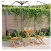 Image de Ensemble de bistro 3 pcs noir résine tressée et bois massif, ensemble de bistro de jardin, ensemble de balcon, 3281742