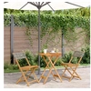 Image de Ensemble de bistro 3 pcs gris résine tressée et bois massif, ensemble de bistro de jardin, ensemble de balcon, 3281743