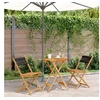 Image de Ensemble de bistro 3 pcs noir polypropylène et bois massif, ensemble de bistro de jardin, ensemble de balcon, 3281745